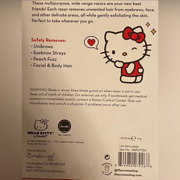 NWT•The Crème Shop x Hello Kitty derma-plane 3pk razors - Picture 4 of 4